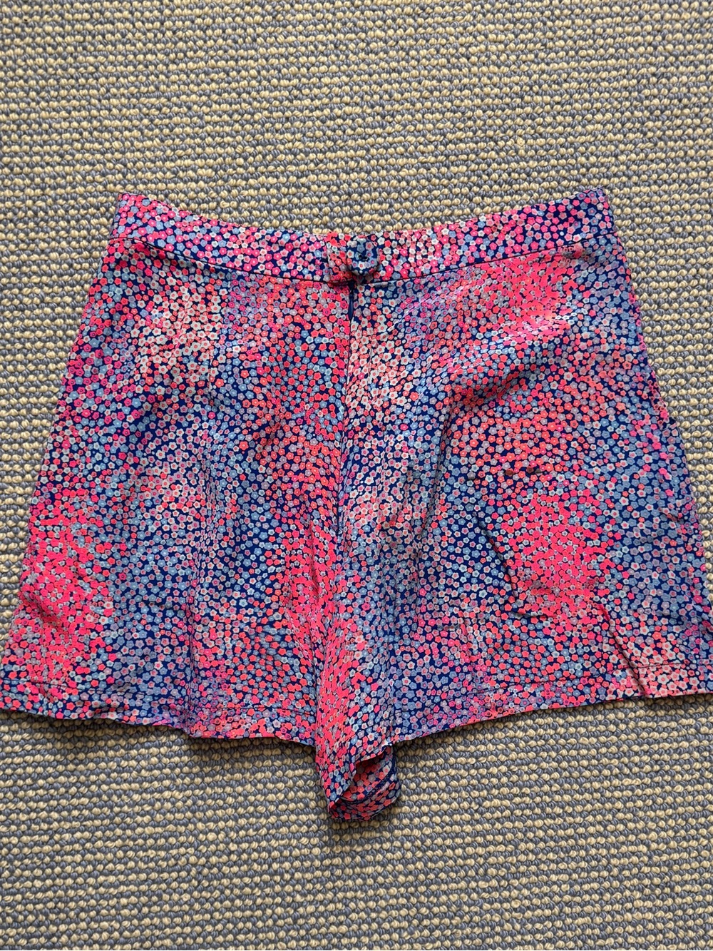Nanette Lepore Pink and Blue Printed High Waist Shorts